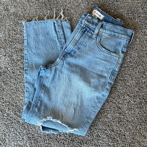 Madewell || The Perfect Vintage Crop Jeans Rosabelle Wash Raw Hem High Rise 25P